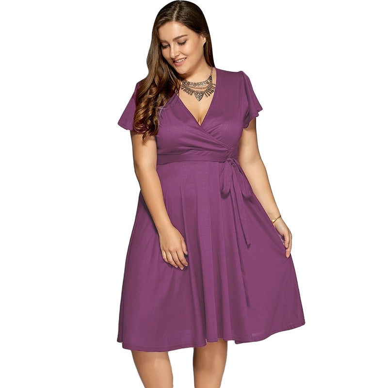 Plus Size 9XL Light Purple Summer Women