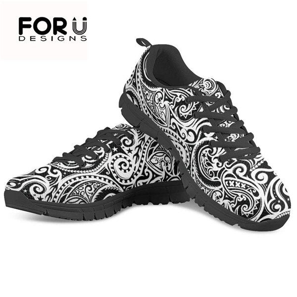 Sneakers Women Flats Brand Designer Polynesian style