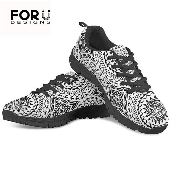 Sneakers Women Flats Brand Designer Polynesian style