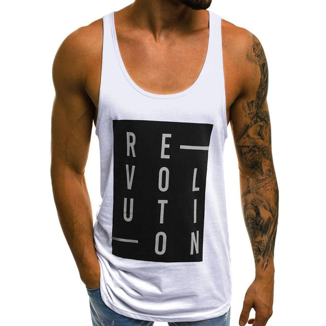 Men Gym Streetwear Letter Print Mens Clothing