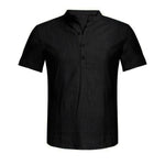 Men's Casual Blouse Cotton Linen T-shirt