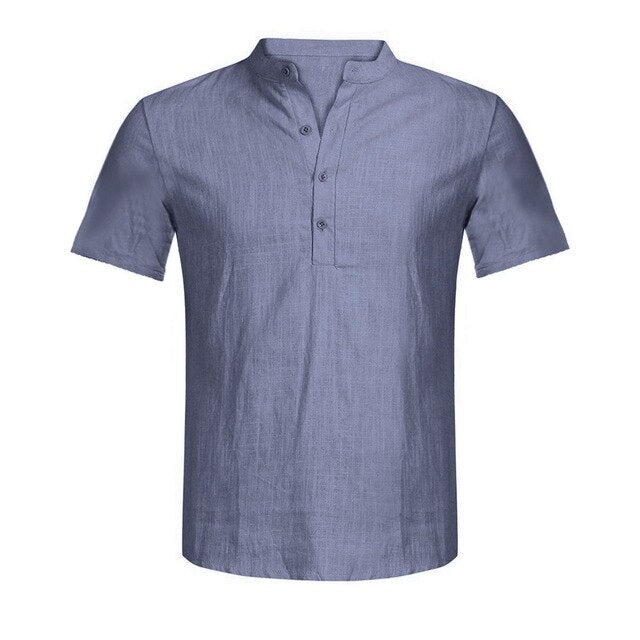 Men's Casual Blouse Cotton Linen T-shirt