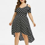 Women Dresses Plus Size V-Neck Polka Dot Caims