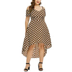 Women Dresses Plus Size V-Neck Polka Dot Caims