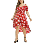 Women Dresses Plus Size V-Neck Polka Dot Caims