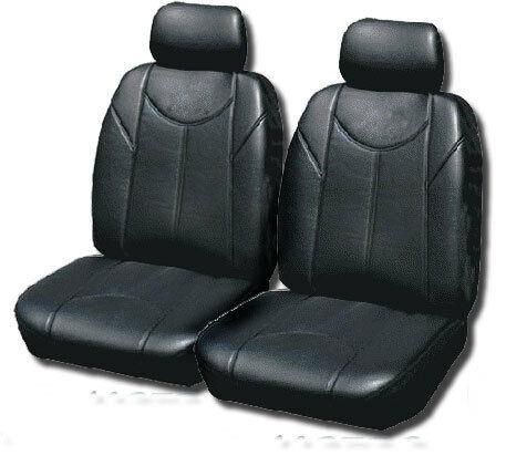 Leather Look PVC Seat Covers for Subaru Forester 03/2008-12/2012 Black 2Row's