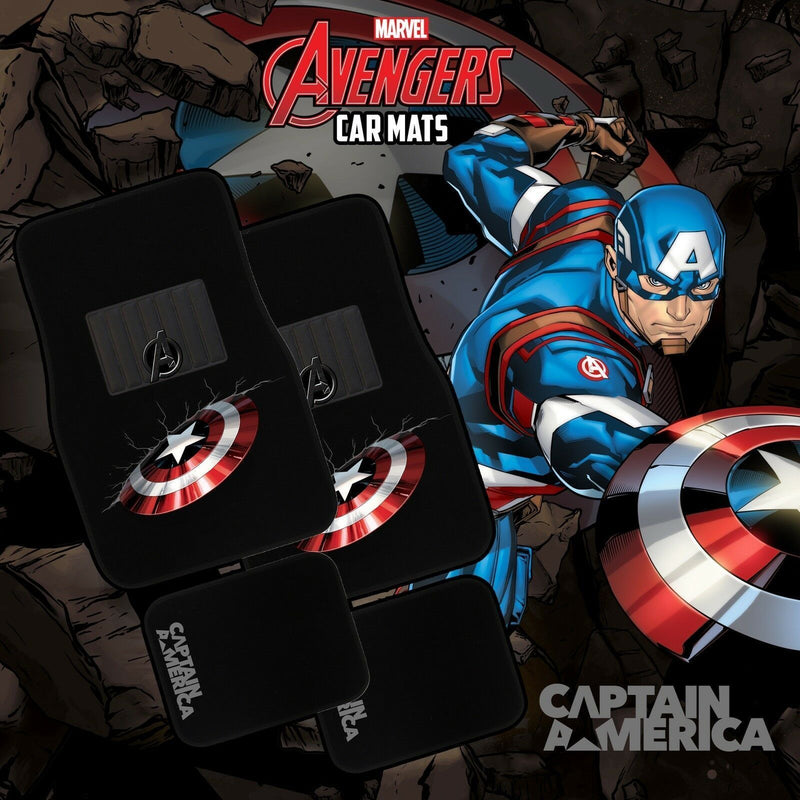 MARVEL AVENGERS 4-Piece Car Mat - CAPTAIN AMERICA