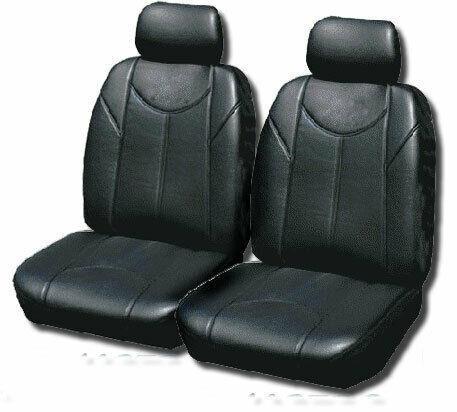 Leather Look PVC Seat Covers for Ford Territory 05/2004 -On New BLACK 2 ROWS