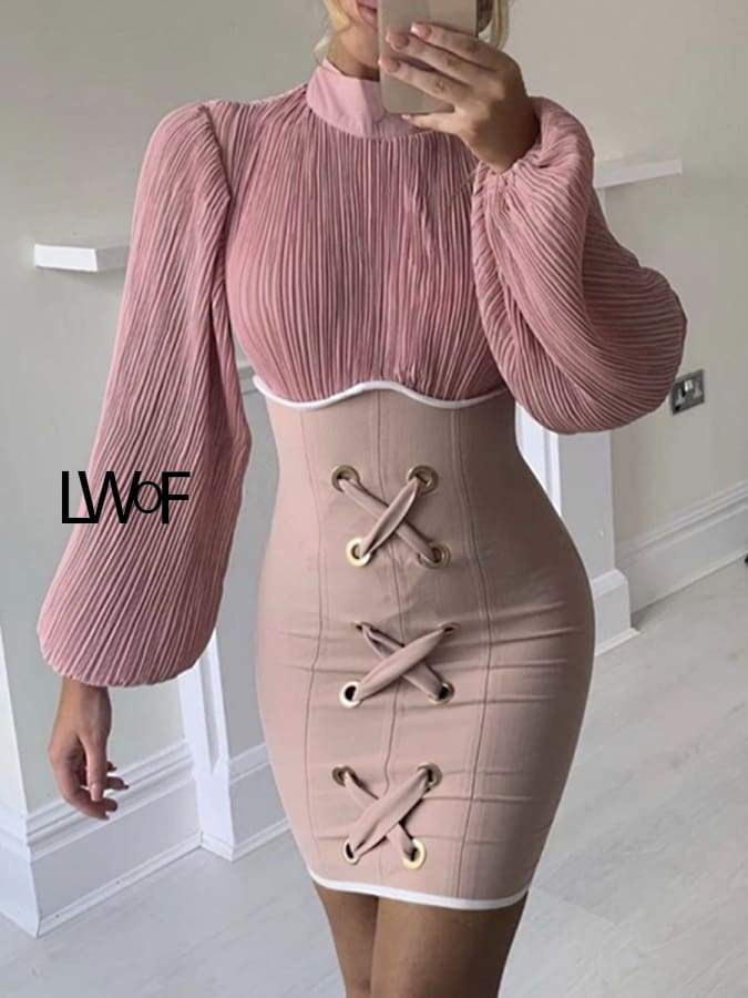 Sexy knitted bandage bodycon short dress