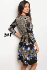 Womens-Cheetah Print Dress