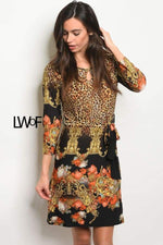 Womens-Cheetah Print Dress