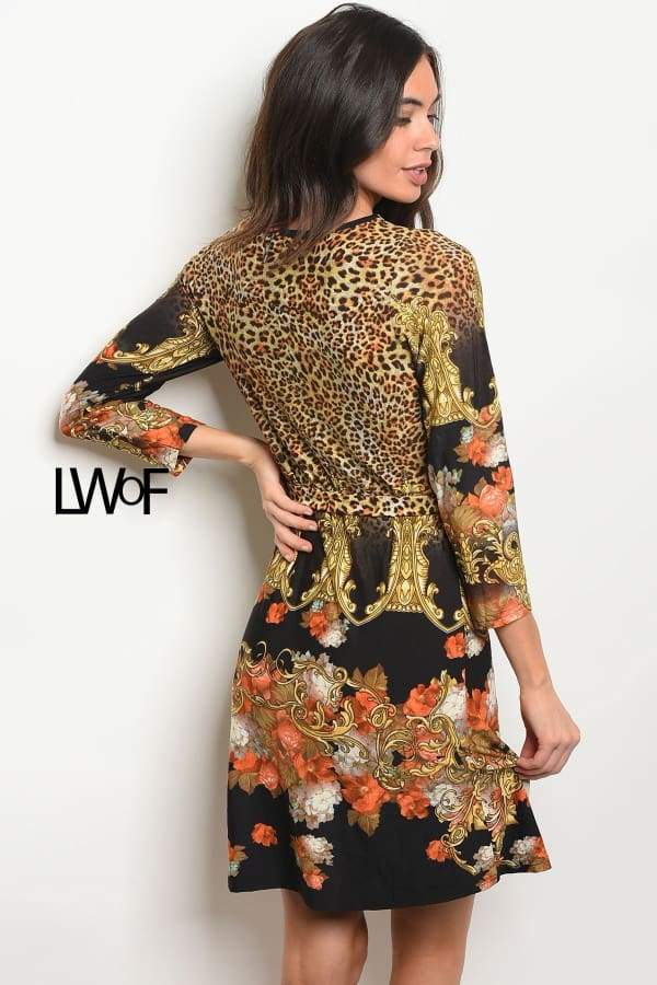 Womens-Cheetah Print Dress