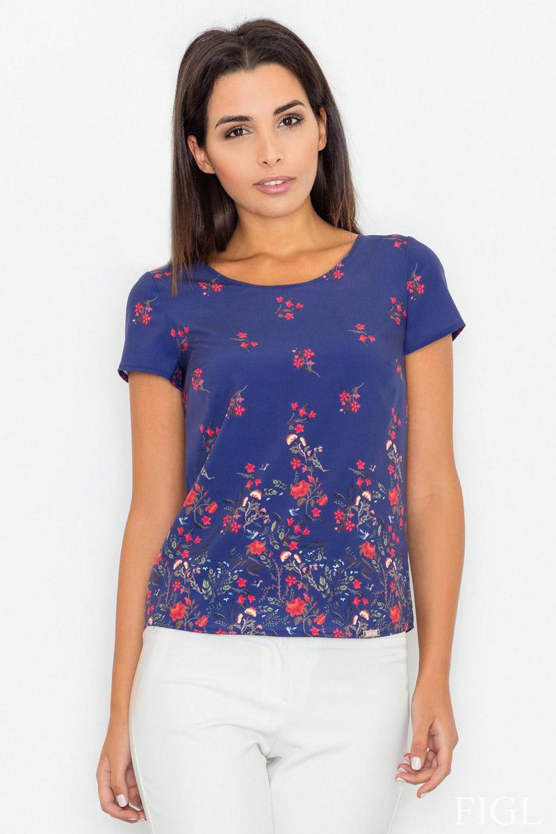 Navy Blue Figl Blouses